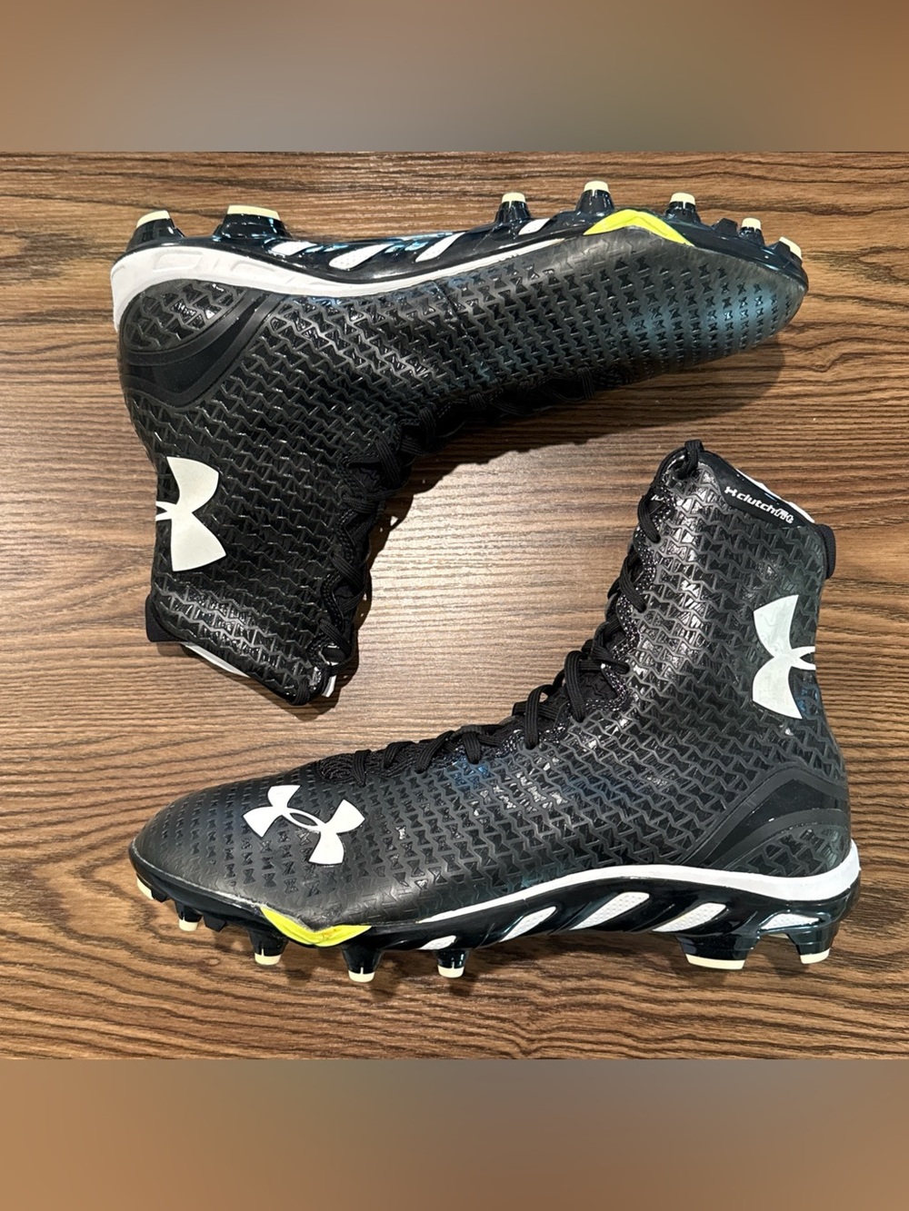 Size 15 Under Armour Team Spine Highlight MC Football Cleats Black 1270426-001